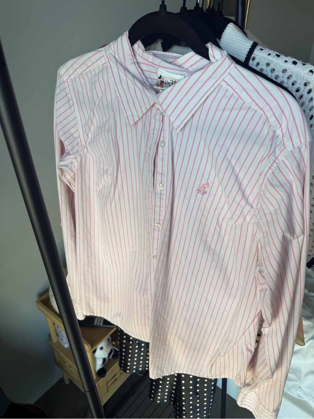 Y2K Disney Striped Button down